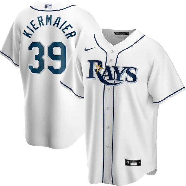 Men's Tampa Bay Rays #39 Kevin Kiermaier White Cool Base Stitched Jersey